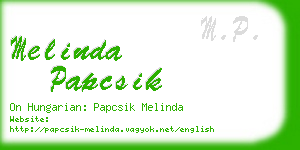 melinda papcsik business card